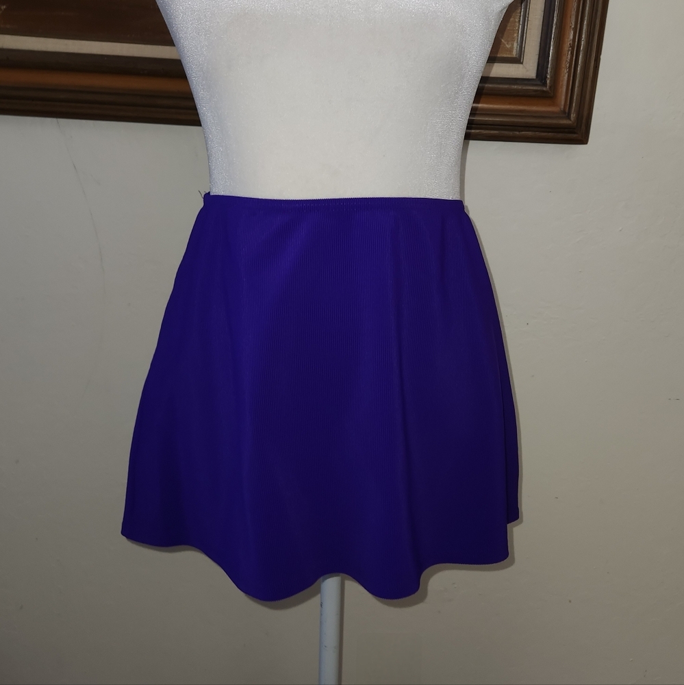 Vintage 1980s 1990s Dark Purple Swim Mini Skirt by The Swimsuit Fit System